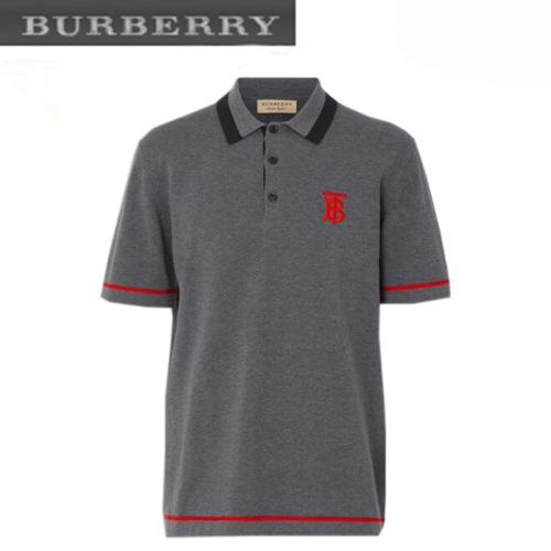 BURBERRY-80094371 버버리 모노그램 모티프 티핑 폴로셔츠
