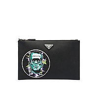PRADA-2NH005 프라다 블랙 사피아노 가죽 파우치