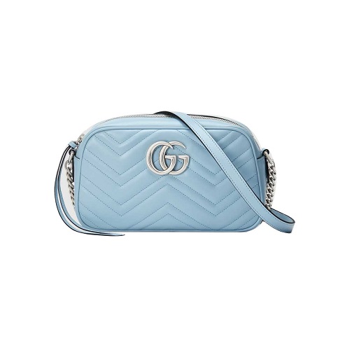 [스페셜오더]GUCCI-447632 4928 구찌 파스텔 블루 GG 마몽 스몰 마틀라세 숄더백