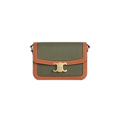 CELINE-187363 셀린느 탠 카프스킨 클래식 트리옹프 숄더백 22cm