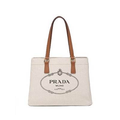 [스페셜오더]PRADA-1BG356 프라다 블루 데님 프린트 로고 토트백