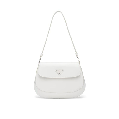 [스페셜오더]PRADA-1BD311 프라다 화이트 클레오 브러시드 가죽 플랩 숄더백