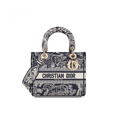 [스페셜오더]CHRISTIAN DIOR-M0565 디올 Mizza 멀티 컬러 베이지 자수 LADY D-LITE 미디엄 백