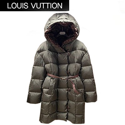 LOUIS VUITTON-10292 루이비통 블랙 모노그램 디테일 롱 패딩 여성용