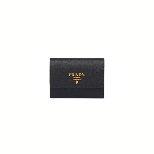 PRADA-1MH025 프라다 블랙 사피아노 멀티컬러 반지갑
