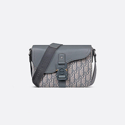 DIOR-디올 베이지/블랙 Oblique 자카드 Saddle 스몰 플랩 스트랩백 23cm - 1ADPO049YKS_H27E