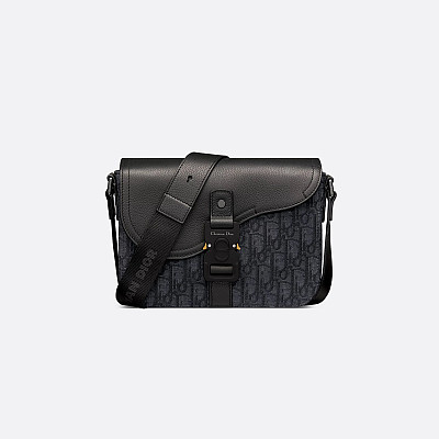 DIOR-디올 베이지/블랙 Oblique 자카드 Saddle 스몰 플랩 스트랩백 23cm - 1ADPO049YKS_H27E