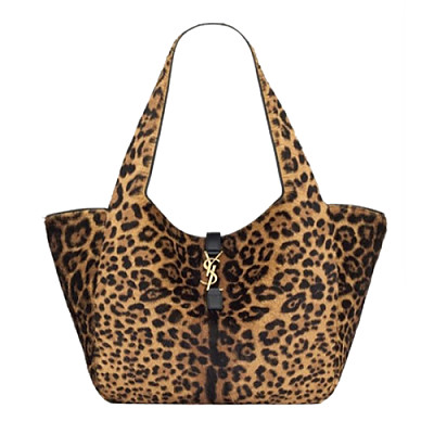 SAINT LAURENT-763435 생 로랑 카키 디어스킨 LE 5 A 7 BEA 토트백