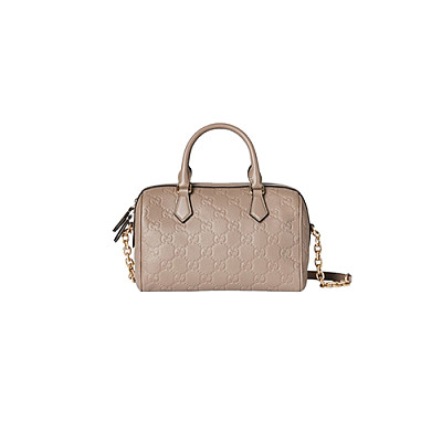 GUCCI-815255 1000 구찌 블랙 가죽 GG 엠블럼 스몰 탑 핸들백