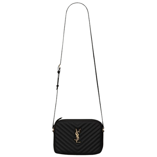 SAINT LAURENT-761554 생 로랑 블랙/골드 퀼트 가죽 LOU 카메라백
