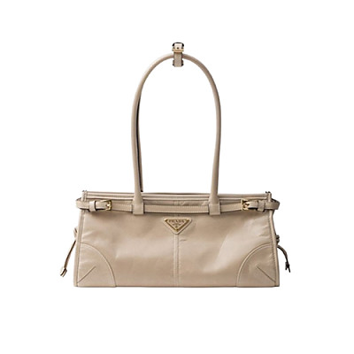PRADA-1BA426 프라다 코코아 브라운 미디엄 스웨이드 핸드백 32cm