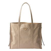 PRADA-1BG460 프라다페이크 블랙 광택가죽 라지 토트백 39cm