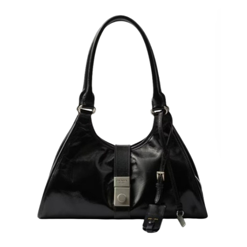 PRADA-1BG563 프라다 블랙 미디엄 가죽 토트백