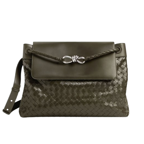 BOTTEGA VENETA-805969 보테가 베네타 카키 라지 안디아모 메신저 백