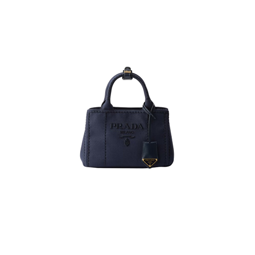 PRADA-1BA038 프라다 블루 코튼 캔버스 미니 핸드백