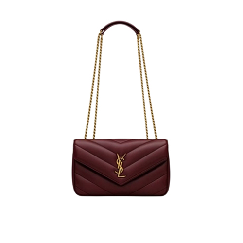 SAINT LAURENT-801437 생 로랑 레드 마틀라세 램스킨 loulou 스몰백