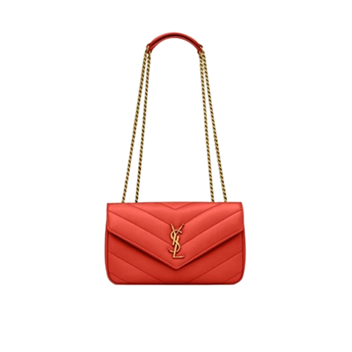 SAINT LAURENT-801437 생 로랑 오렌지 마틀라세 램스킨 loulou 스몰백