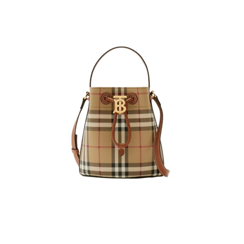BURBERRY-80960401 버버리 베이지 미니 TB 버킷 백