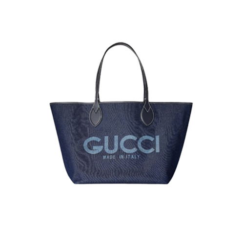 GUCCI-820481 8441 구찌 다크 블루 데님 구찌 토티시마 미디엄 리버서블 토트백