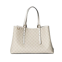 GUCCI-815213 9862 구찌 베이지/라이트 블루 GG 엠블럼 미디엄 토트백