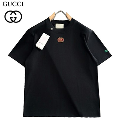 GUCCI-06264 구찌 아이보리 GG 아플리케 장식 티셔츠 남성용