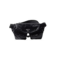 PRADA-2VH174 프라다 블랙 리나일론 유틸리티 벨트백 24cm