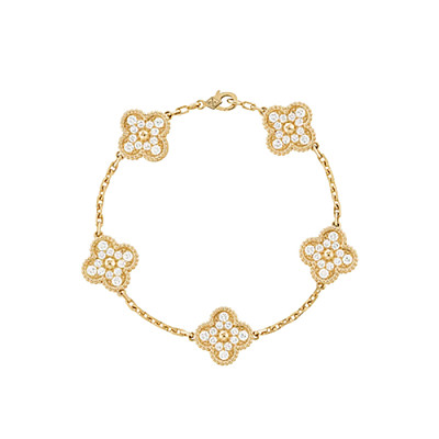 VAN CLEEF ARPELS-VCARP2 반클리프 로즈 골드/블랙 빈티지 알함브라 브레이슬릿