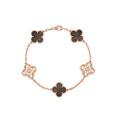 VAN CLEEF ARPELS-VCARP2 반클리프 로즈 골드/블랙 빈티지 알함브라 브레이슬릿