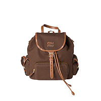 [스페셜오더]MIUMIU-5BZ042 미우미우 캔버스 및 가죽 백팩 블랙