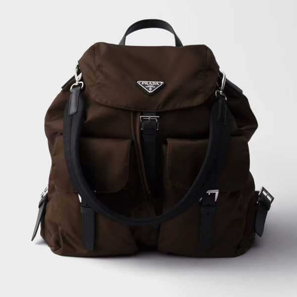 [스페셜오더]PRADA-2VZ110 프라다 흑갈색 리나일론 백팩(패브릭 스트랩)