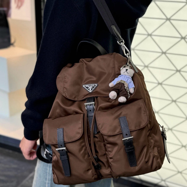 [스페셜오더]PRADA-2VZ110 프라다 브라운 리나일론 백팩 (패브릭 스트랩)