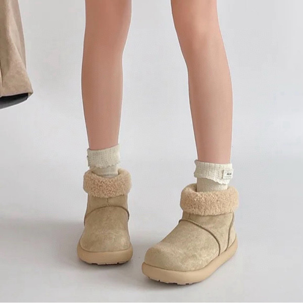 UGG-112100 어그 라운드 토우 퍼 숏 숲 플라워 스노우 부츠 여성용