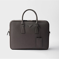 PRADA-2VE022 프라다 블랙 사피아노 가죽 브리프케이스