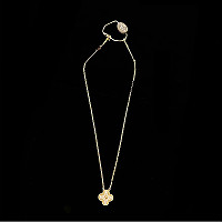 VAN CLEEF ARPELS-VCARA4 반클리프 옐로우 골드/화이트 빈티지 알함브라 펜던트