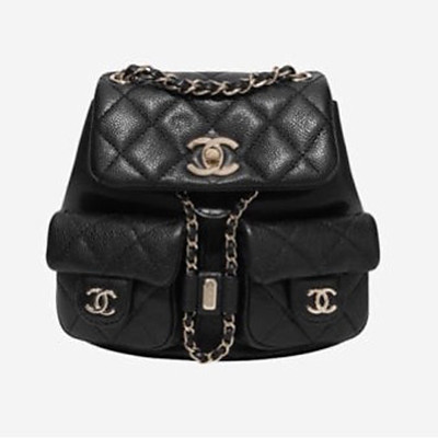 [스페셜오더]CHANEL-AS3860 샤넬 DUMA 듀마 투포켓 백팩 미디움 캐비어 블랙 금장