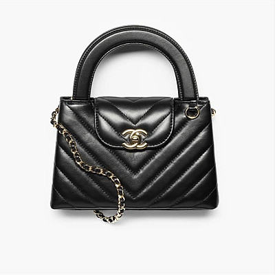 [스페셜오더]CHANEL-AS4416 샤넬 26S 켈리백 쉐브론 V 퀼팅 탑핸들 체인 쇼핑백 블랙