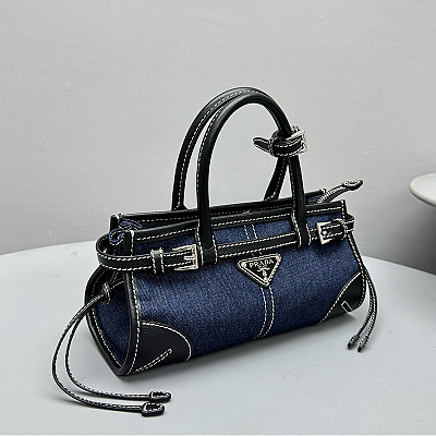 [스페셜오더]PRADA-1BA486 프라다 에비에이션 블루 보니 미니 가죽 핸드백