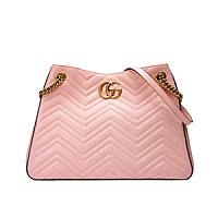 [스페셜오더]GUCCI-453569 6433 구찌 GG 마몽 미디엄 레드 마틀라세 숄더백