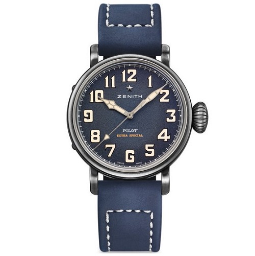 [스페셜오더]ZENITH-제니스 파일럿 타입 20 엑스트라 스페셜 에이지드 스틸 블루 다이얼 시계 40mm