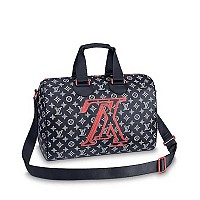 LOUIS VUITTON-M14136 루이비통 블랙 LV 블라종 데님 스피디 반둘리에 40