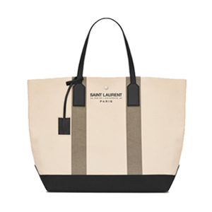 SAINT LAURENT-414764 생로랑 24 rue de l’universit 프린트 디테일 비치 태블릿 파우치 라이트베이지/카키